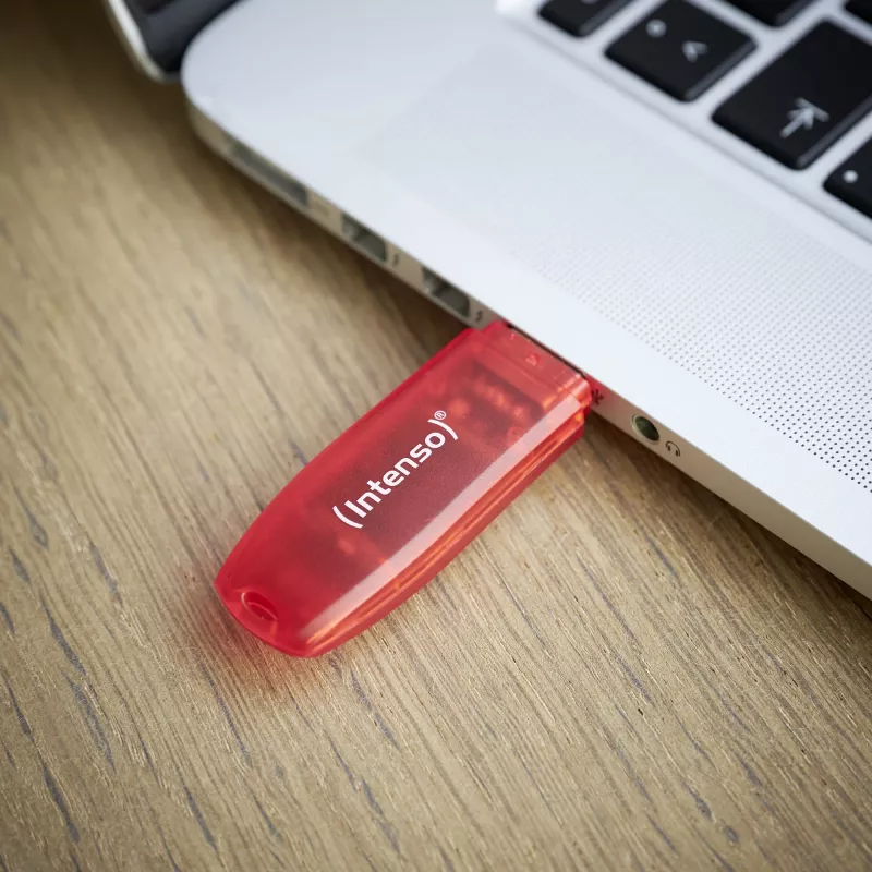 USB-flashdrive Intenso 128 GB USB Type-A 2.0 Rood Transparant