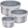 Lurch 240885 set levensmiddelenbewaarcontainers — 3 stuks, elk 0,4 l, zilver