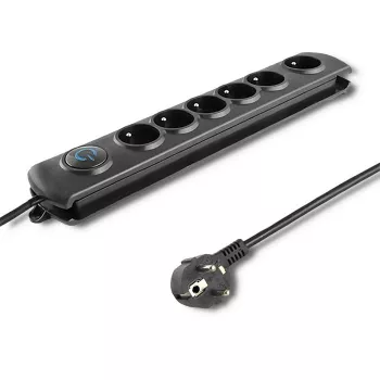 Overspanningsbeveiliging Qoltec 50172 zwart 6 AC-stopcontacten 230V 5m