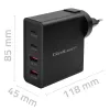 Qoltec GaN POWER PRO oplader | 2xUSB-C | 2xUSB | 130W | 5-20V | 1.5-5A | XP | zwart
