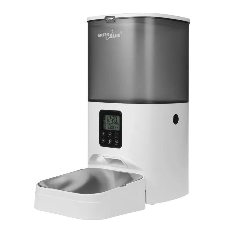 GreenBlue GB393 automatische voerautomaat voor huisdieren, 6 L, USB 5V/1A, wit