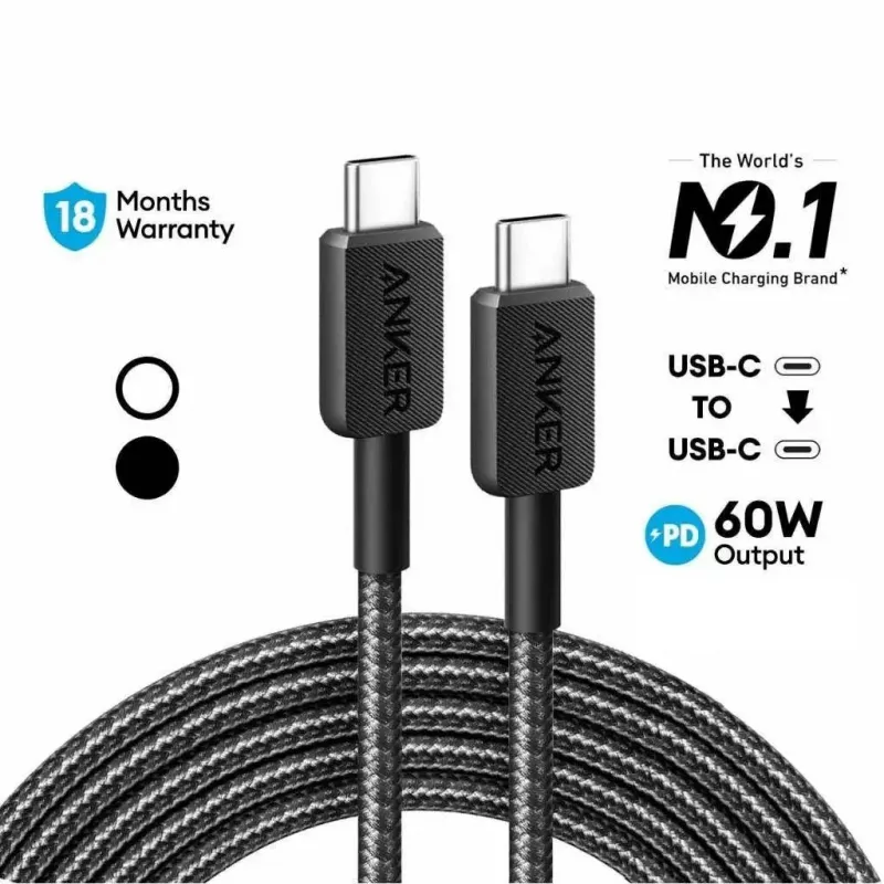 USB-kabel Anker 322 0,9 m USB-C zwart