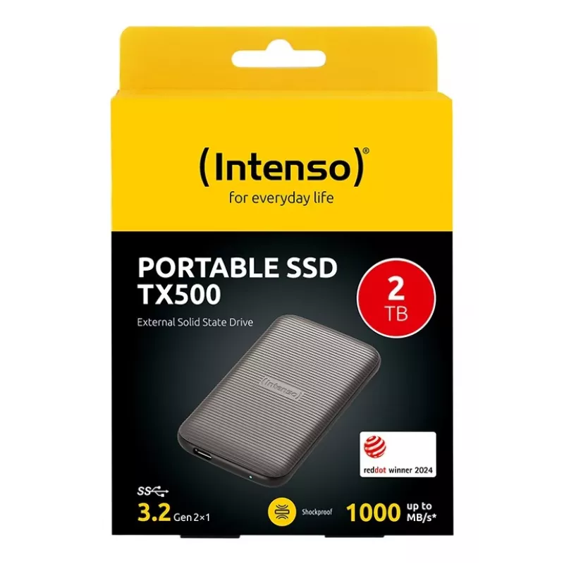 Intenso TX500 - SSD - 2TB - extern (draagbaar) - USB 3,2 Gen 2x1 (USB-C connector) - bruin (3827470)