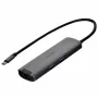 Unitek H1112F actieve USB-C-hub, 6 poorten, 5 Gbps, HDMI 4K@30Hz, RJ-45, 2x USB-A, 2x USB-C, PD 100 W, aluminium, grijs
