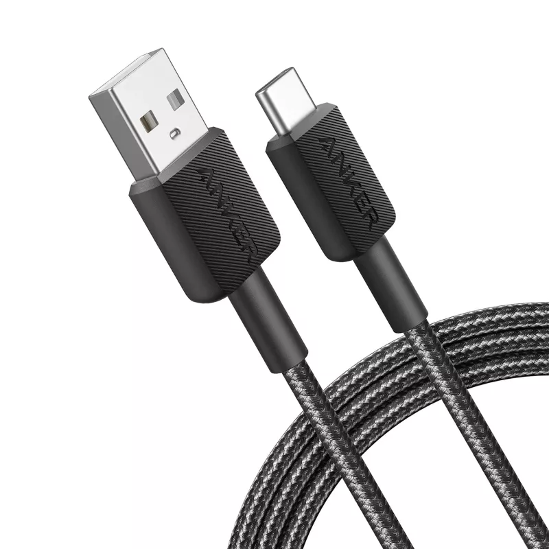 Anker Innovations 322 USB-A naar USB-C kabel nylon 1,8M zwart - kabel - digitaal/data