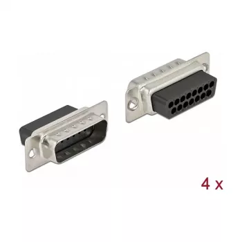 Kabelverbinder DeLOCK 66709 D-Sub 15 pin zwart zilver