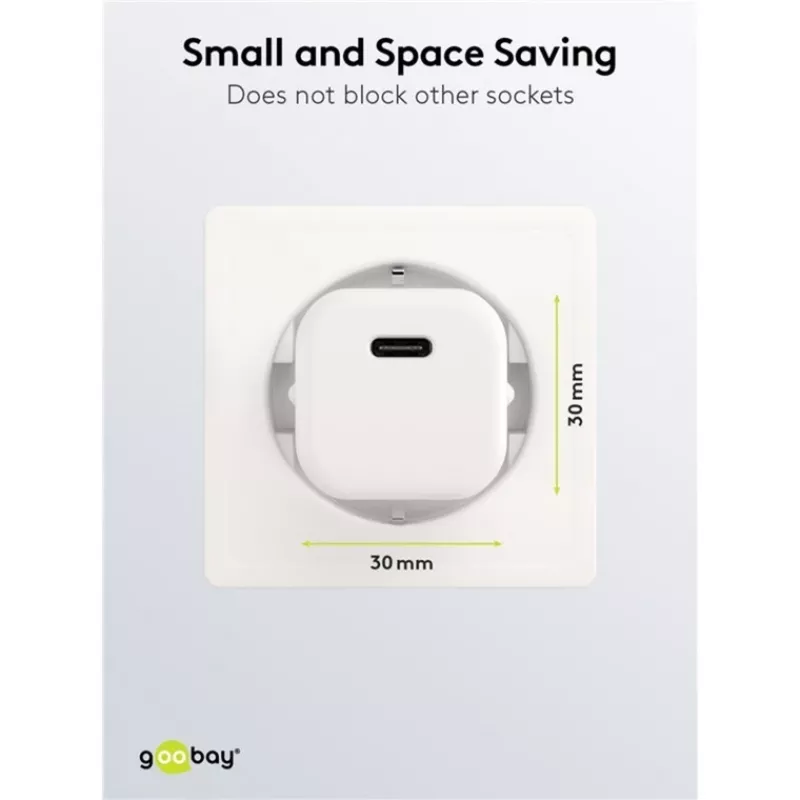 Goobay universele zwarte AC-snellader voor binnen 65403 USB Type-C 110-240V