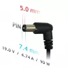 Akyga AK-ND-04 notebookvoeding 19 V / 4,74 A, 90 W, 7,4 x 5,0 mm stekker met pin, voor HP