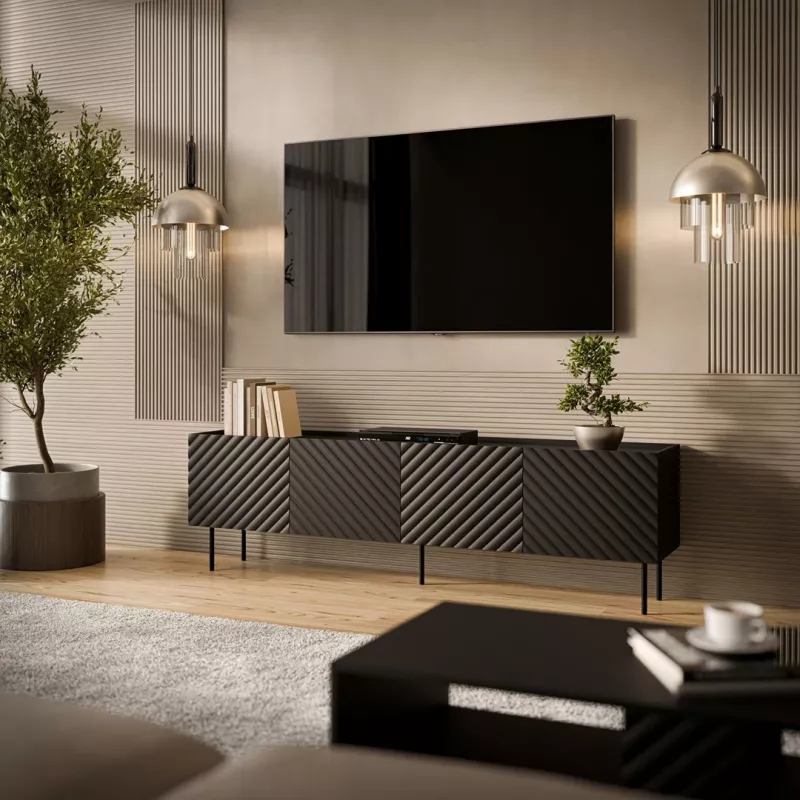 Cama LUCCA 4D TV-kast 200x40x59 zwart