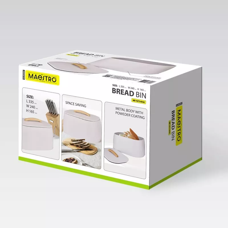 Broodtrommel Maestro MR-1675-BEIGE beige broodbewaarcontainer
