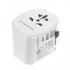 Reisadapter GEMBIRD TPA-EU2A1C15-01-W – 15W, Type-E stekker, 2× USB-A + 1× USB-C, 100–250V