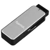 Hama 123900 USB 3.0-kaartlezer SD/microSD, aluminium, zwart/zilver