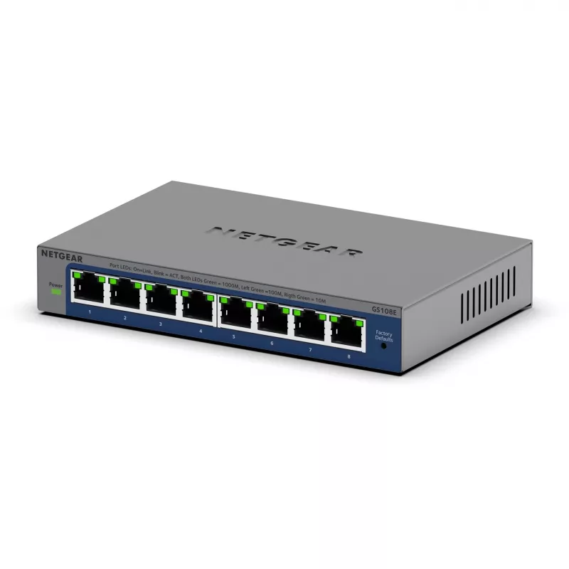 NETGEAR GS108Ev4 unmanaged L2/L3 Gigabit Ethernet (10/100/1000) grijs