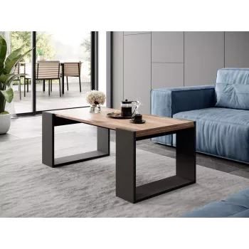Cama bank/tafel WOOD 120x54,5x46 eiken wotan + antraciet