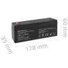 Verzegelde AGM-accu QOLTEC 12V 2,3Ah voor UPS- en back-upsystemen, max. ontlading 34,5A