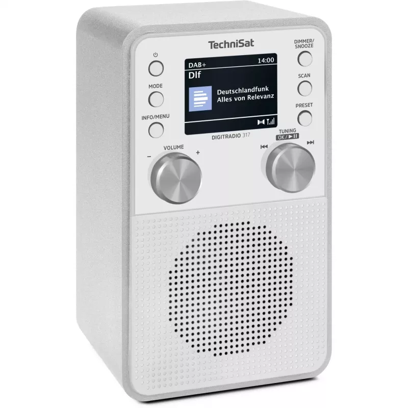 Digitale radio TECHNISAT DigitRadio 317 wit — FM- en DAB+-ontvangst, compact tafelmodel