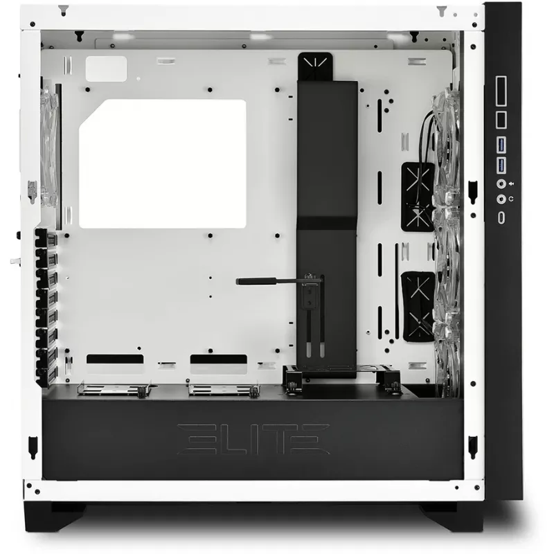 Sharkoon ELITE SHARK CA300H - tower - pc - wit - ATX - EATX - micro ATX - Mini-ITX - metaal - gehard glas - gaming