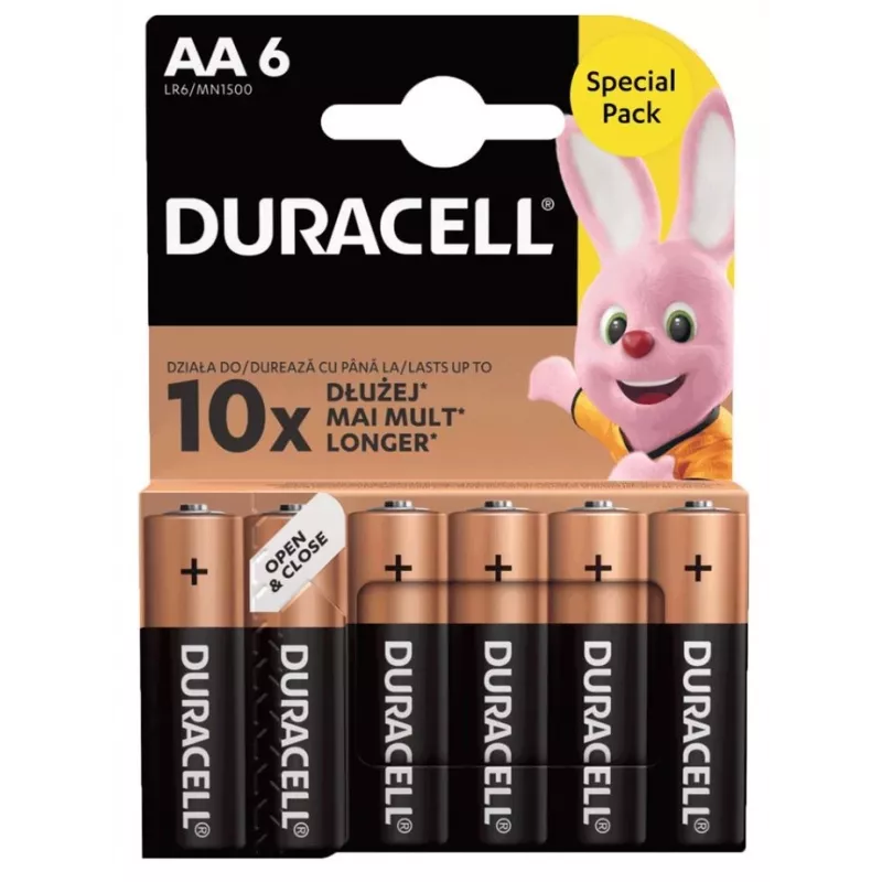 Batterijpack Duracell Basic AA / LR6 — 6 stuks (alkaline)