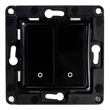 Lichtschakelaar Shelly Wall Switch 2 zwart bedieningsknoppen compatibiliteit Shelly 2.5