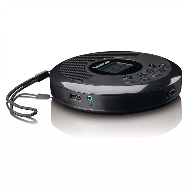 Draagbare cd-speler Lenco CD-340BK — zwart, draagbaar ontwerp