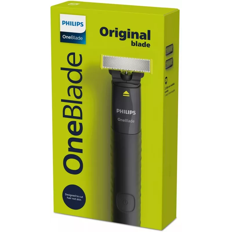 Foliescheerapparaat en trimmer Philips OneBlade QP1424/10 — antraciet, op batterij, 30 min. looptijd, baardkammen