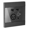 AUDAC WP225/B Wandpaneel, XLR-microfoon + 3,5-mm jackbus, Bluetooth, zwart