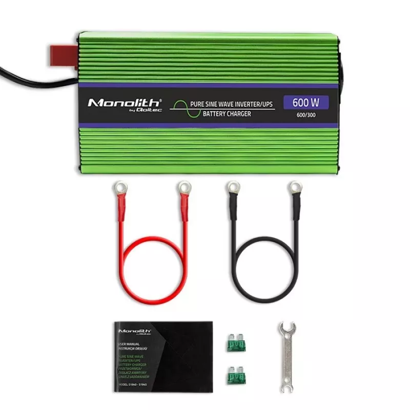 Auto-omvormer Qoltec Monolith 600 W groen 12 V