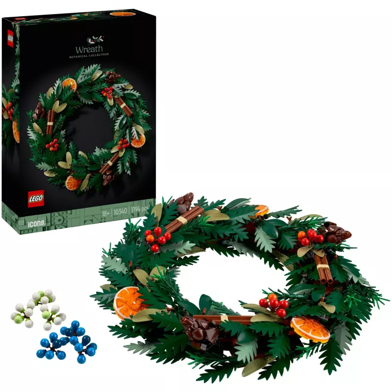 LEGO 10340 Icons kerstkrans bouwspeelgoed