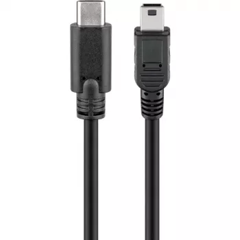 USB-kabel Goobay 67989 0,5 m Mini-USB B naar USB-C zwart