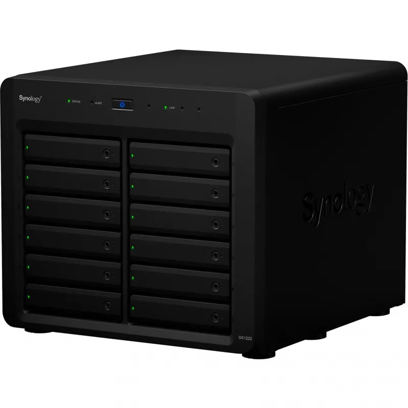 HDD/SSD-behuizing Synology DX1222 12 drives 192 TB zwart