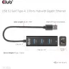 USB-hub CLUB3D USB 3.2 Gen1 Type-A met 3 aansluitingen en Gigabit-Ethernet