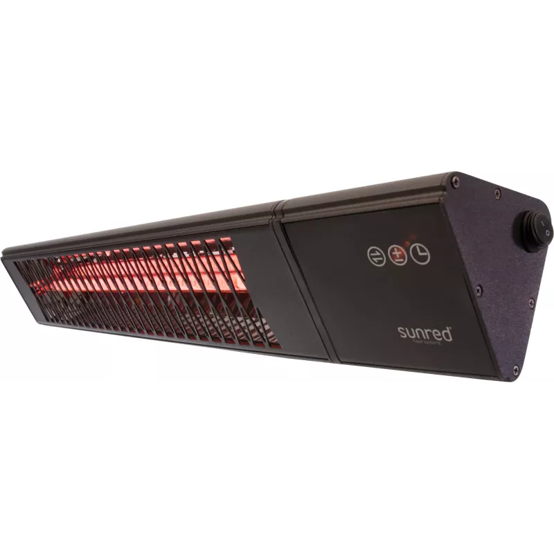 Infraroodverwarming SUNRED PRO25W-SMART, wandgemonteerde driehoek donker, 2500 W, zwart, IP55