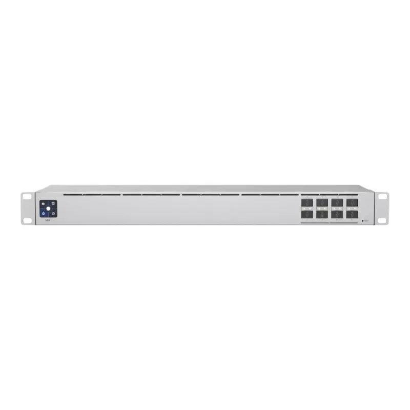 Managed L2-netwerkswitch UBIQUITI USW-Aggregation — 8 SFP+-slots, 10G-ondersteuning, ventilatorloos, 1U-rack, zilver