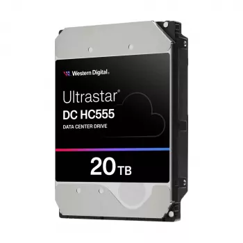 WD Ultrastar DC HC555 - harde schijf - datacenter - 20TB - intern - 3,5 (8,9 cm) - SAS 12Gb/s - 7200 rpm - buffer: 512MB (0B47749)