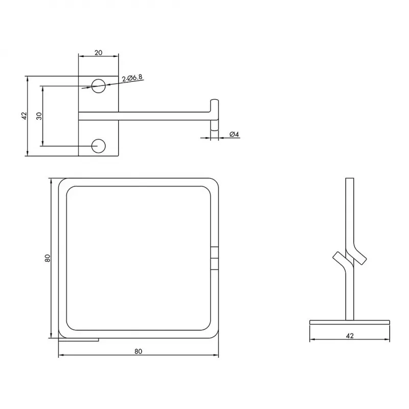 ROLINE metalen kabelbinderhouder verticaal 80x80mm