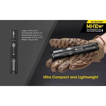 Handzaklamp Nitecore MH10 V2 zwart