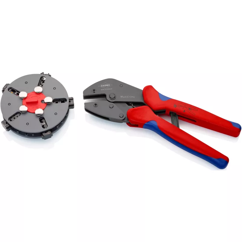 Knipex 97 33 02 kabelkrimptang krimpgereedschap blauw, rood