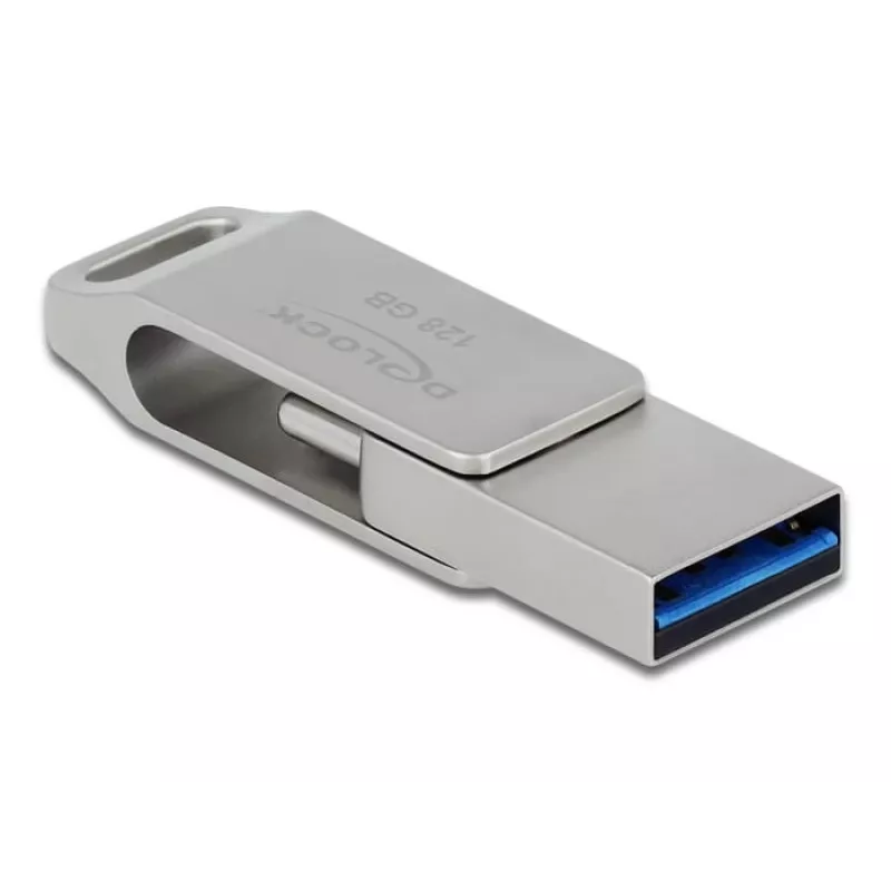 USB-flashstation DeLOCK 128 GB USB-C Type-A draaibaar model