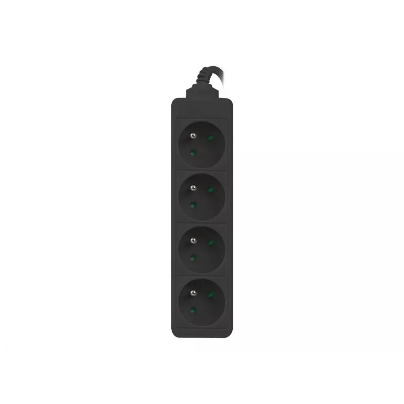 Verlengsnoer Lanberg PS0-04E-0100-IEC-BK 1 m 4 stopcontacten binnen zwart