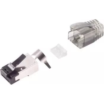 Kabelstekker RJ-45 zwart zilver S/CONN 08-02050 male