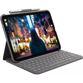 Logitech 920-011423 toetsenbord voor mobiele apparaten QWERTZ Duits Bluetooth grijs