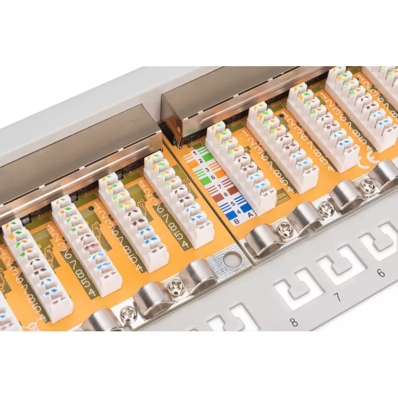 DIGITUS DN-91624S 24-poorts Cat6 afgeschermd patchpaneel, 1U 19 inch, grijs