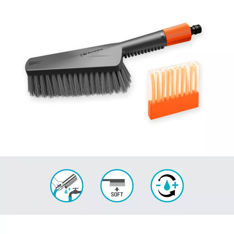 Gardena Cleansystem wasset met handborstel M zacht, 18863-20