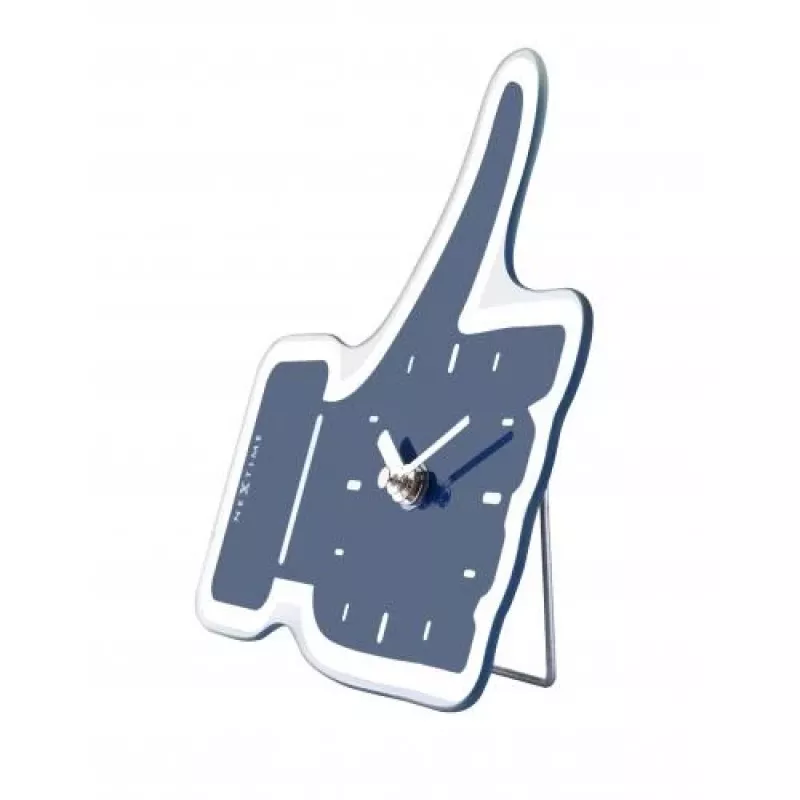 NeXtime klok 5185bl Mini Thumbs Up, 20,5x21, wand, blauw/zilver
