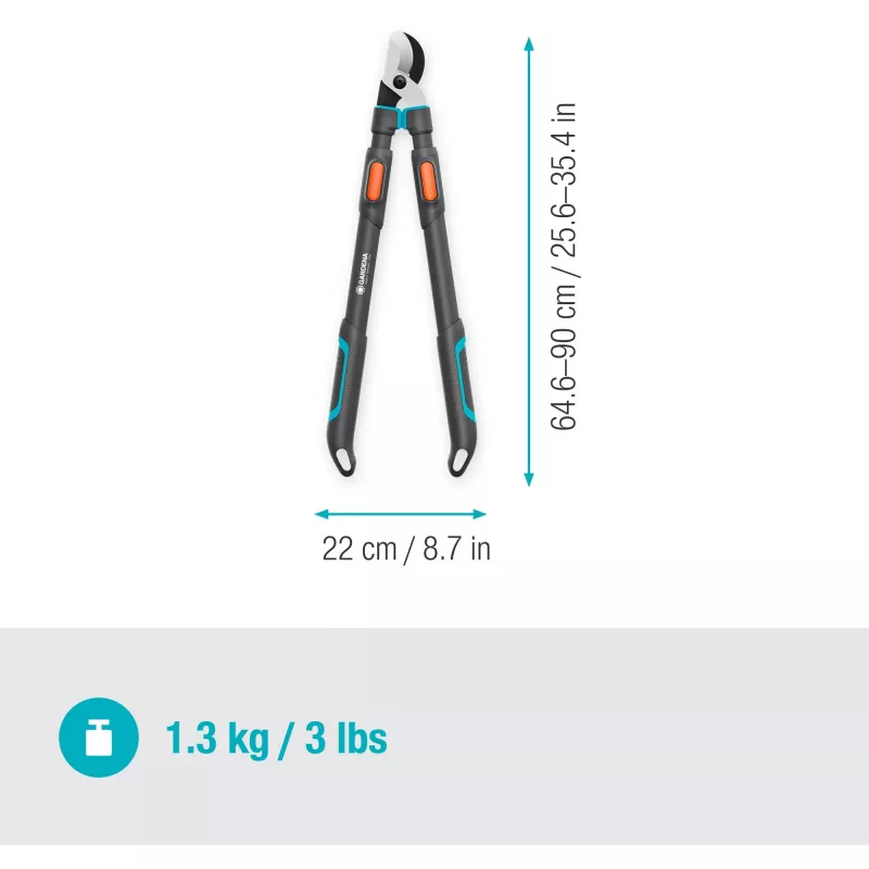 Gardena takkenschaar TeleCut Pro L grijs/turquoise 65 cm - 90 cm (12041-88)