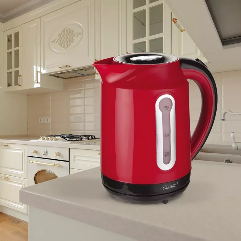 MAESTRO MR-041 (MR-041-Rood) waterkoker 1,7 l 2000 W zwart, rood