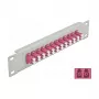 Glasvezel-patchpaneel DeLOCK 10 inch 12 poorten LC Duplex paars 1U grijs