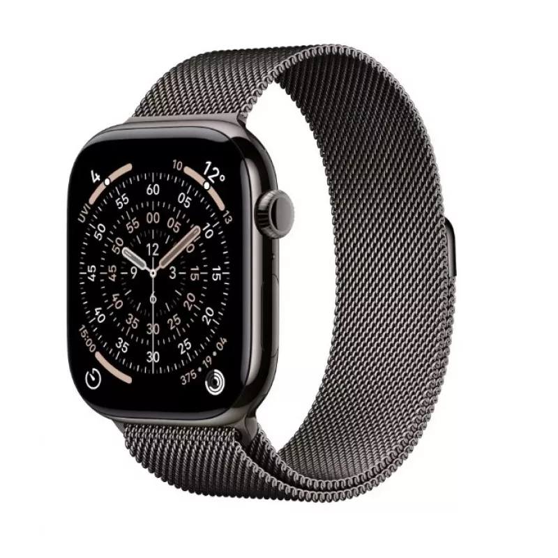 Apple Watch Series 11 GPS + Cellular 46mm Slate titanium behuizing met Slate Milanese Loop M/L