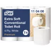 Toiletpapier Tork Premium Extra Soft Conventional T4 — 4-laags rollen 9,7 cm x 19,1 m, pak van 6