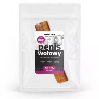 Kauwbot UNISZKI runderpenis 12 cm per stuk, natuurlijke kauwsnack voor honden